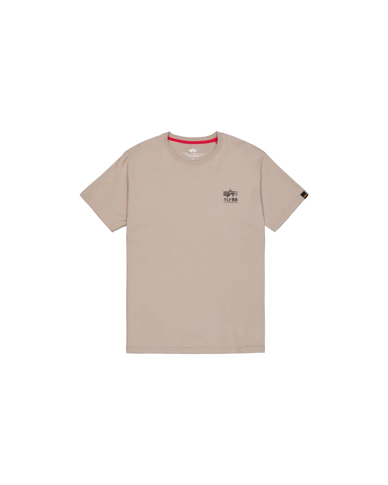 Alpha Industries Camo Logo Puff Print Backprint T-Shirt Sand