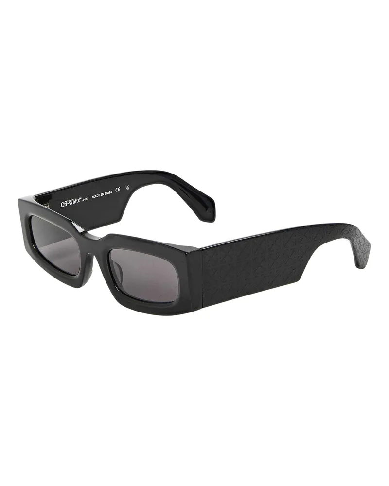 OFF-WHITE Off White - "Cary" Unifarben-Sonnenbrille für Damen, Azetat (Schwarz/Dunkelgrau Schwarz