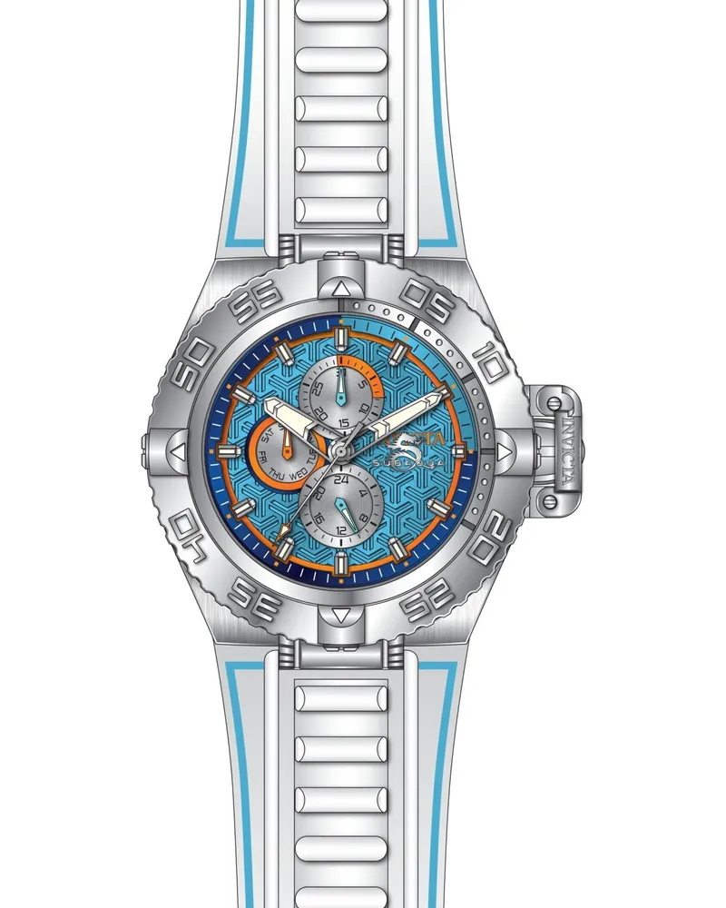 Invicta Subaqua 49876 Herrenuhr - Quarzwerk - Edelstahl mit blauem Zifferblatt - 50 mm Silber