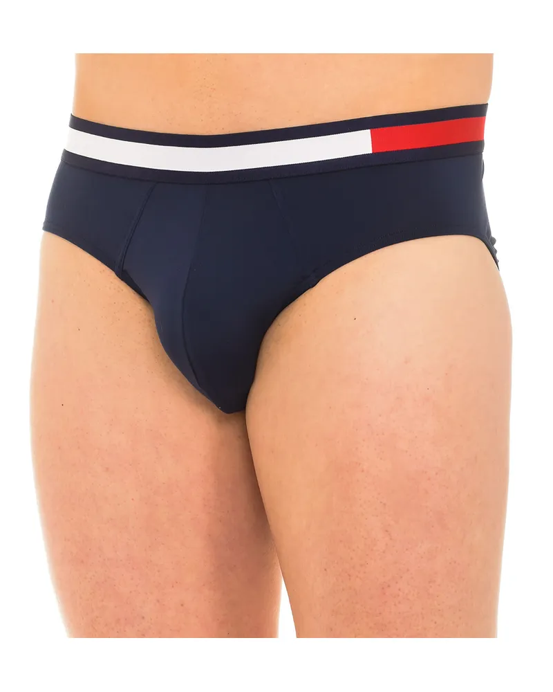 Tommy Hilfiger Atmungsaktiver Stoffslip für Männer mit anatomischer Front UM0UM01377 Blau