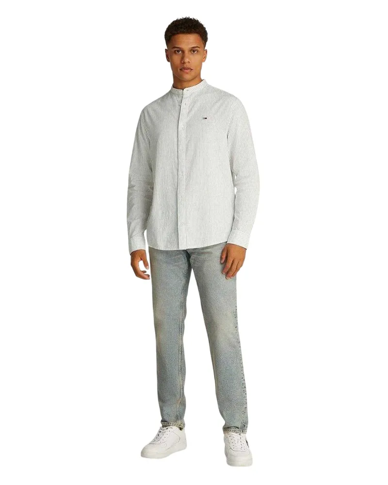 Tommy Hilfiger Hemd für Herren, Leinen, Langärmlig (Ecru Ecru