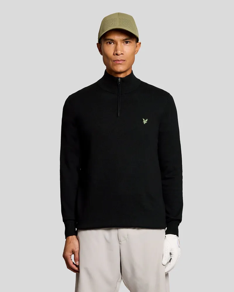 Lyle & Scott Golf Polyblend Quarter-Zip-Pullover Schwarz