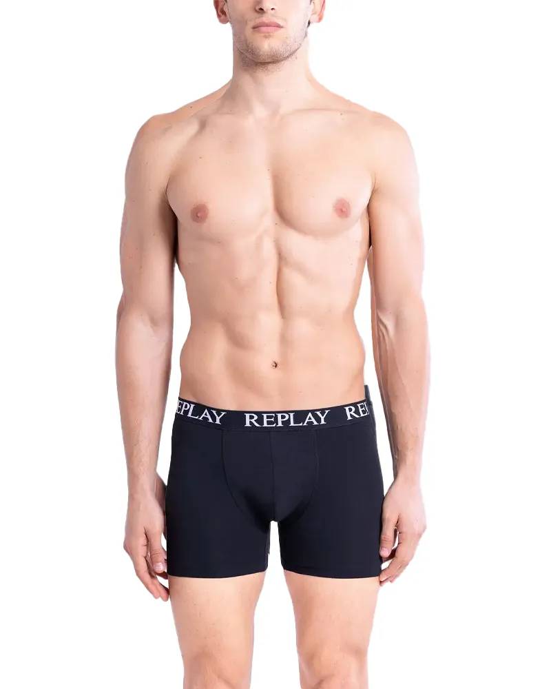 Replay Boxershorts für Herren (2er-Pack) (Schwarz Schwarz