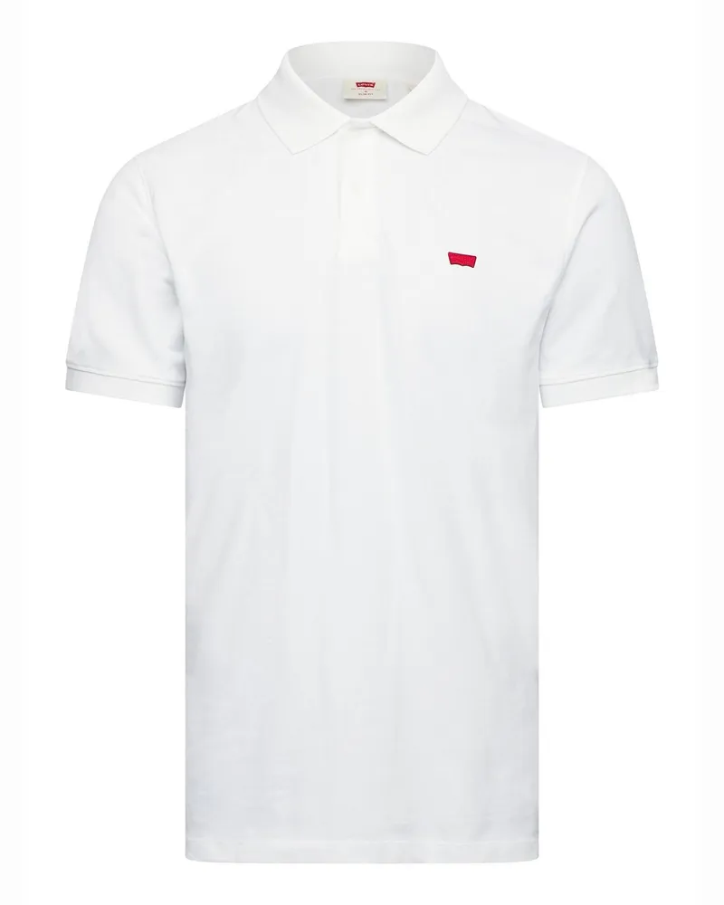 Levi's Herren  Slim Housemark Poloshirt Helles Weiß Weiß