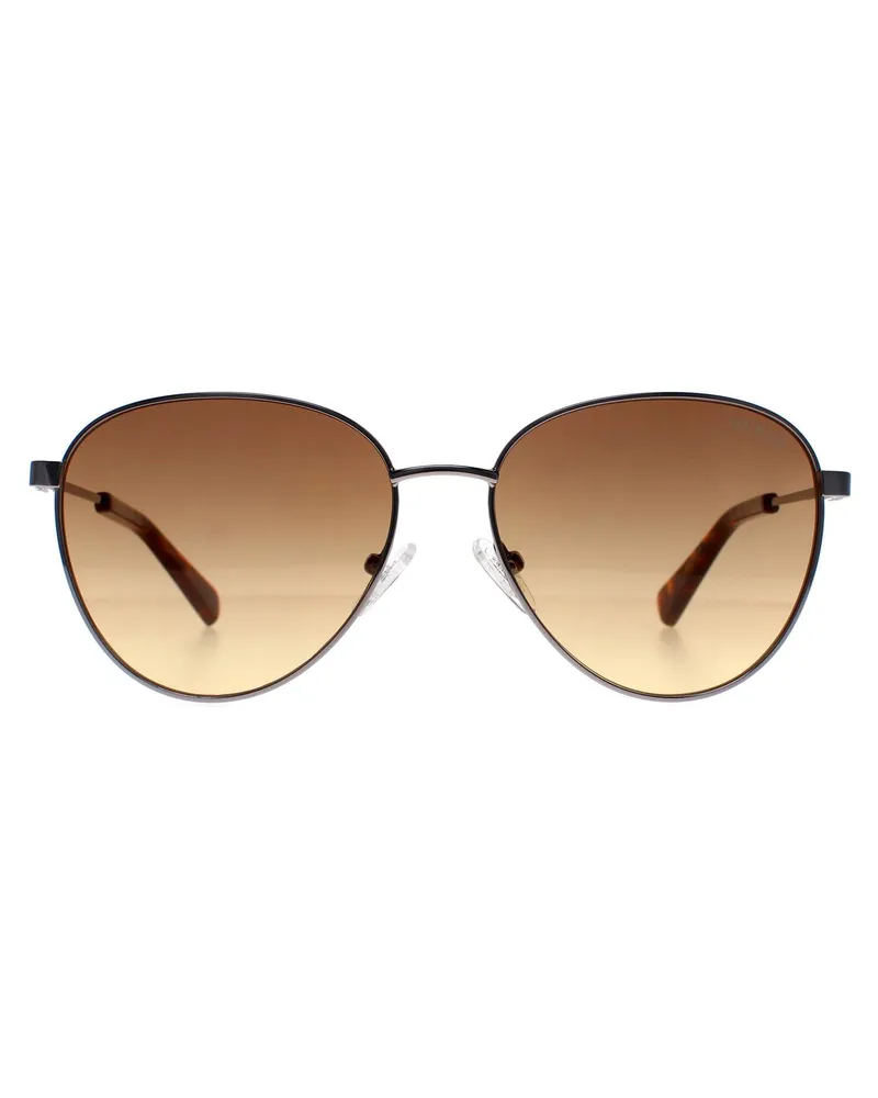 Guess Runde Herren Glänzend Hell Nickeltin Braun Gradient GU8257 Grau