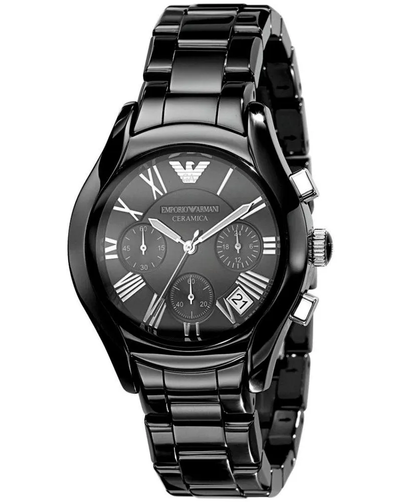 Emporio Armani AR1401 Chronograph Ceramica Schwarz Herrenuhr Schwarz