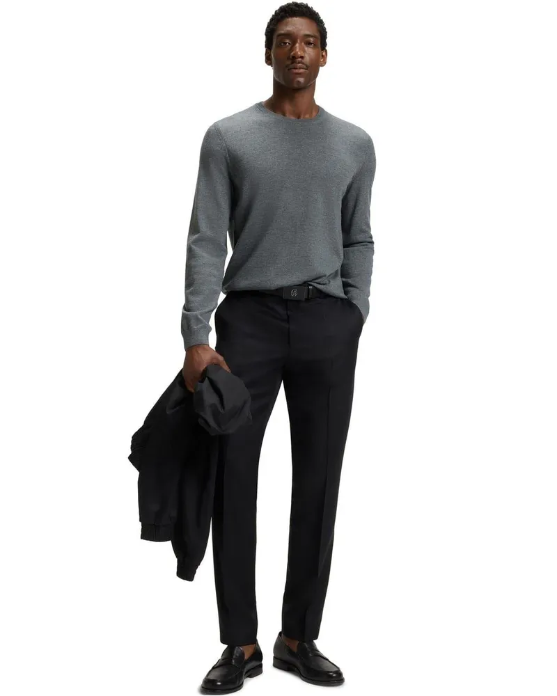 HUGO BOSS Leno-P" Pullover für Herren (Mittelgrau Grau