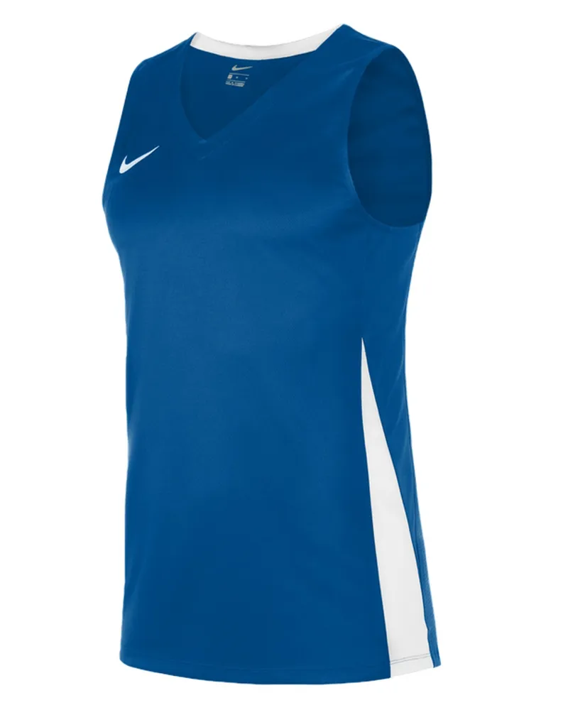 Nike Team" Basketball-Trikot für Herren, V-Ausschnitt (Weiß Marineblau