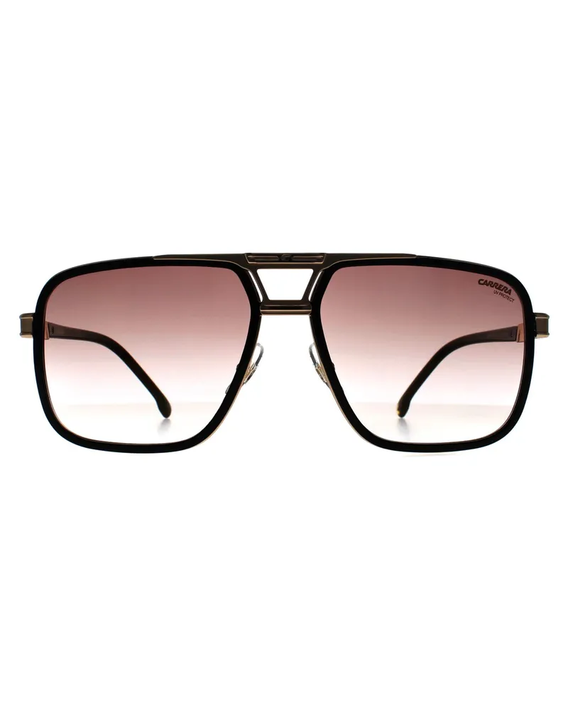Carrera Aviator Herrenbrille 1071/S mit goldenen Details und Goldspiegel auf burgundfarbenem Verlauf - Schwarz Schwarz