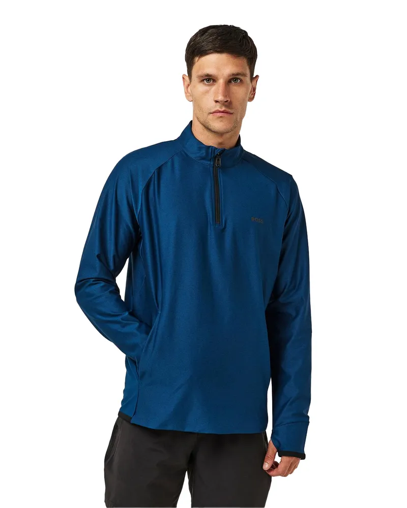 HUGO BOSS Sweatshirt für Herren, Aktiv, Regulär, Raglanärmel (Blau Blau