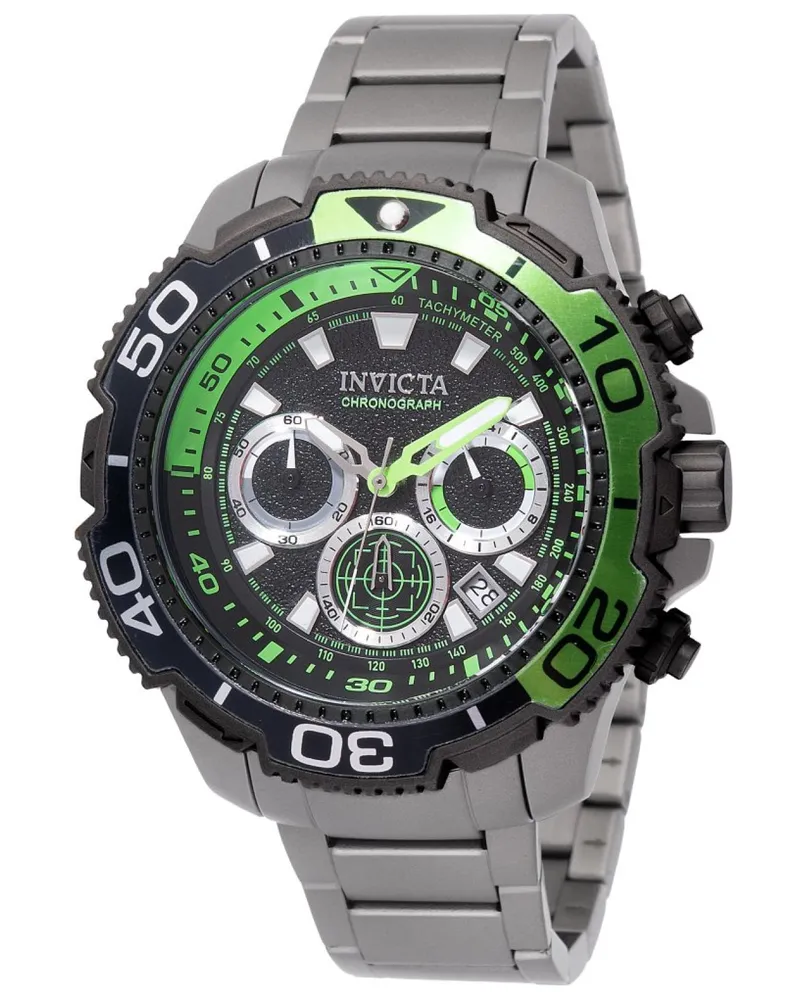Invicta TI-22 49494 Herrenarmbanduhr - Quarzwerk - Titan mit Schwarzem Zifferblatt - 48 mm Grau