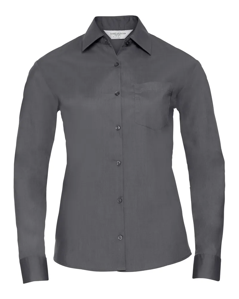 Russell Athletic Russell Collection Damen Langarm Bluse (Convoy Grau Dunkelgrau