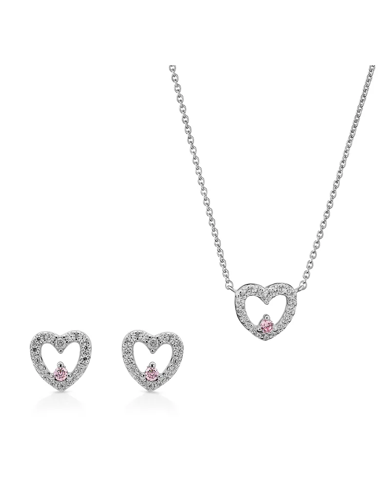 Orphelia Marise' Damen 925er Sterling Silberset: Halskette + Ohrringe - Silber SET-7488 Silber