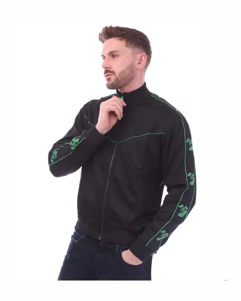 OFF-WHITE Schmale Trainingsjacke Mit Ow Face Band In Schwarz Schwarz
