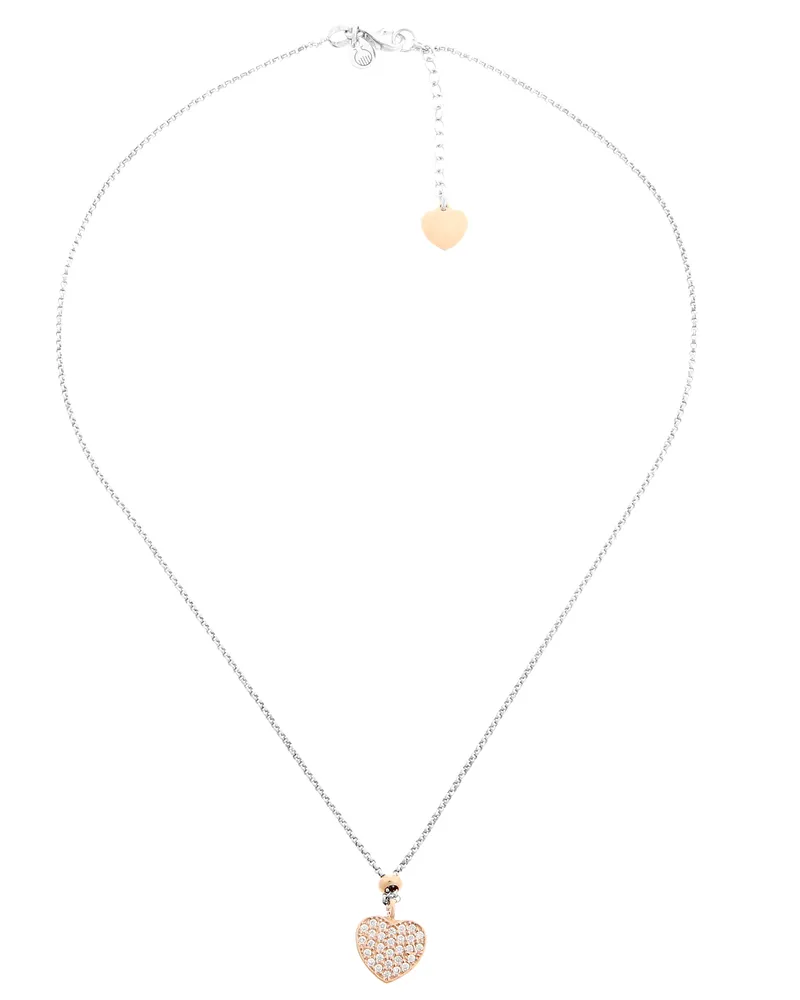 Orphelia Damen-Kette aus 925er Sterlingsilber mit Anhänger, Silber/Rosé, ZK-7195 Silber