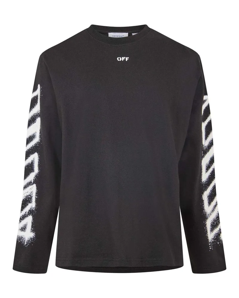 OFF-WHITE Off White - T-Shirt für Herren, Langärmlig (Schwarz Schwarz