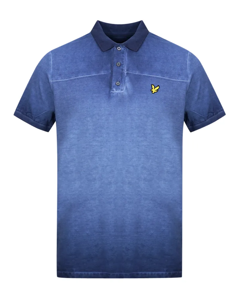 Lyle & Scott Marineblaues Tintenwasch-Poloshirt Blau
