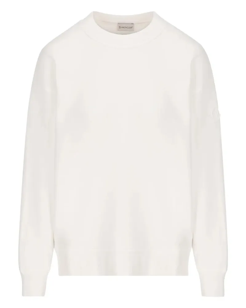 Moncler Weißes Sweatshirt mit -Logo auf der Rückseite Weiß