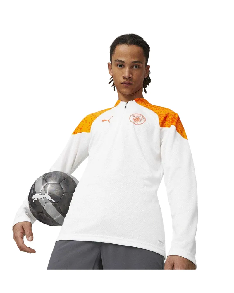 Puma Drill-Top für Herren, mit kurzem Reißverschluss, Training (Marmoriert Blau