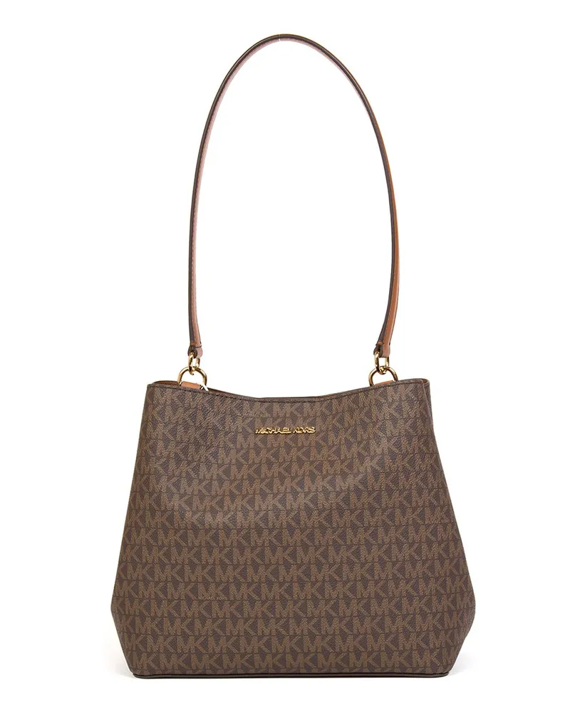 Michael Kors Pratt mittelgroße Bucket-Schultertasche - Braun Braun