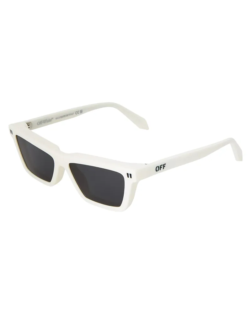 OFF-WHITE Cambridge" Quadratisch-Sonnenbrille für Damen (Weiß/Dunkelgrau Weiß