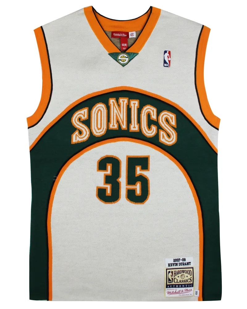 Mitchell & Ness X Clot M & N Seattle Supersonics Strick Kevin Durant Jersey Weiß