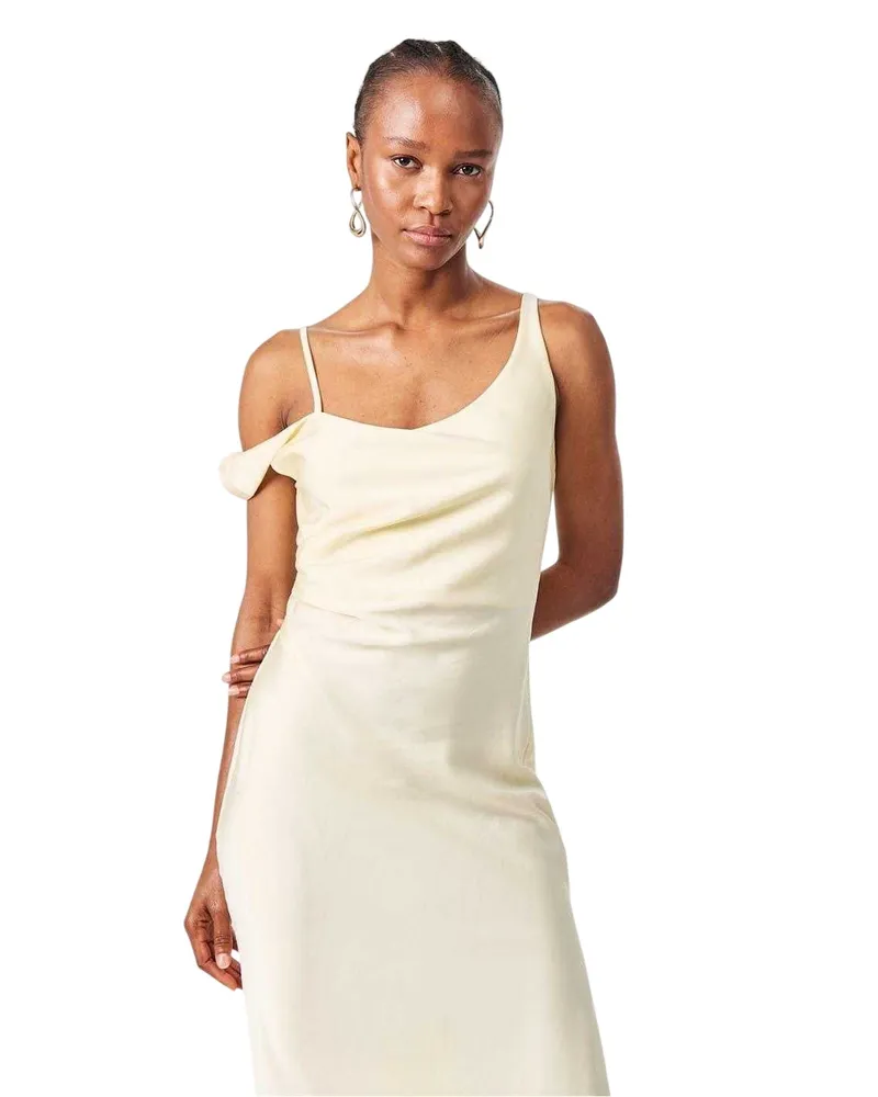 EDITED Valeska" Midikleid für Damen, Spaghetti-Träger (Mandelförmig Braun