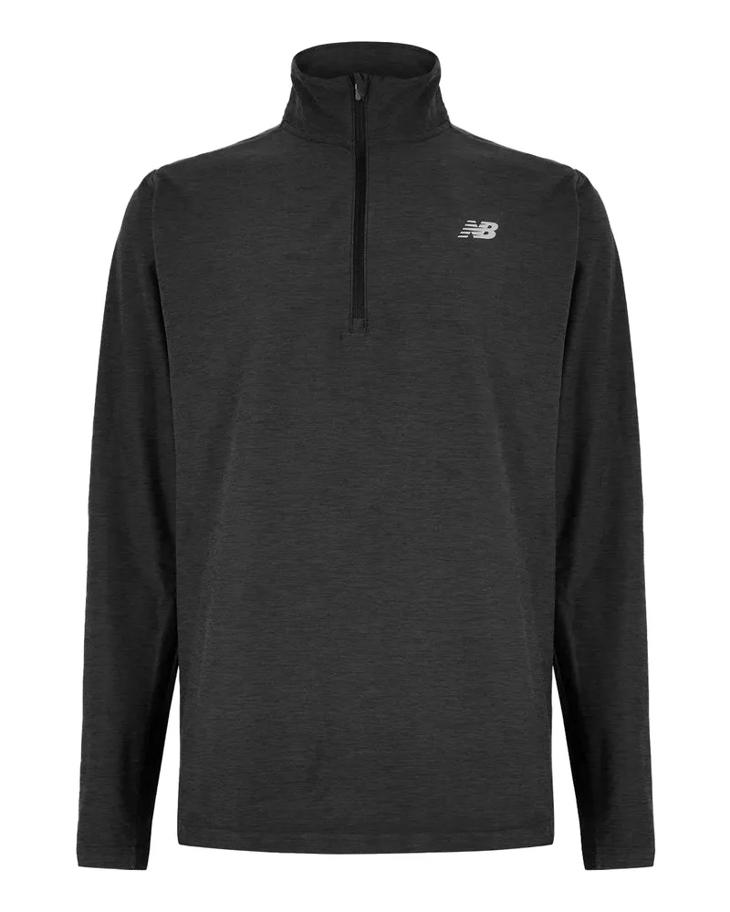 New Balance Oberteil für Herren, mit kurzem Reißverschluss (Schwarz Schwarz