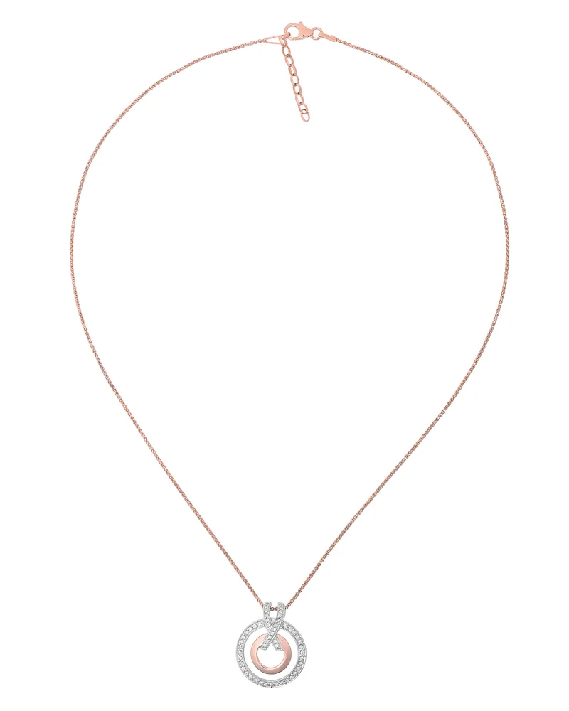 Orphelia Azalea' Damen-Kette mit Anhänger aus 925er Sterlingsilber, Silber/Rosé, ZH-7095/1 Silber