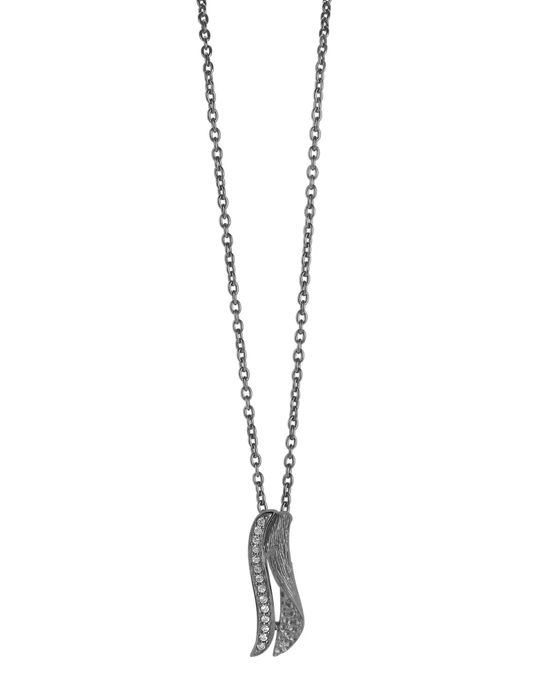 Orphelia Damen-Kette aus 925er Sterlingsilber mit Anhänger – Schwarz ZH-6030/2 Schwarz