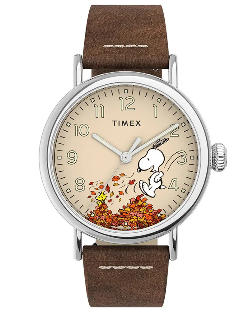 Timex Standard X Peanuts Herbst Unisex Braun Uhr TW2U86200 Braun