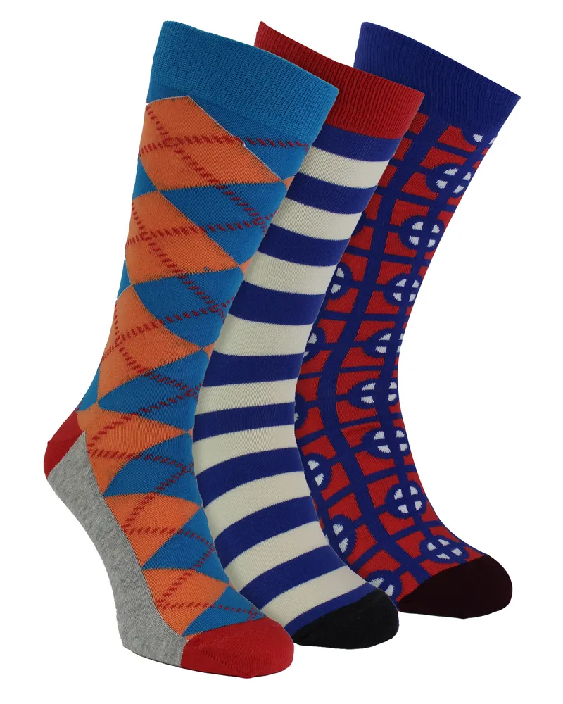 Happy Socks HS von  - Herren 3er-Pack klassische Struktur-Anzugsocken - Target (Blau Blau