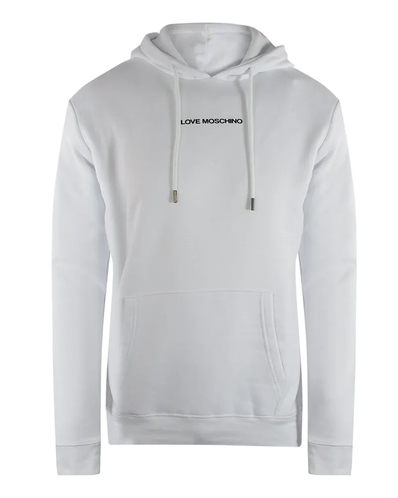 Moschino Plain Logo Hoodie - Weiß Weiß