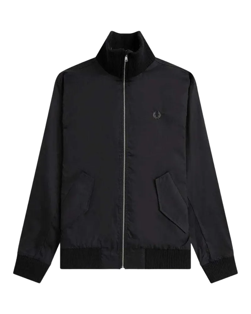 Fred Perry Bomberjacke für Herren, gerippt, Tennis (Schwarz Schwarz