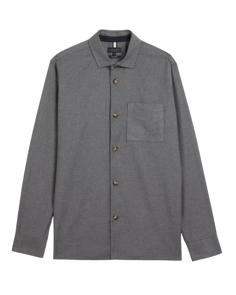 Ted Baker Gaius Oversize-hemd Aus Wollmischung, Hellgrau Grau