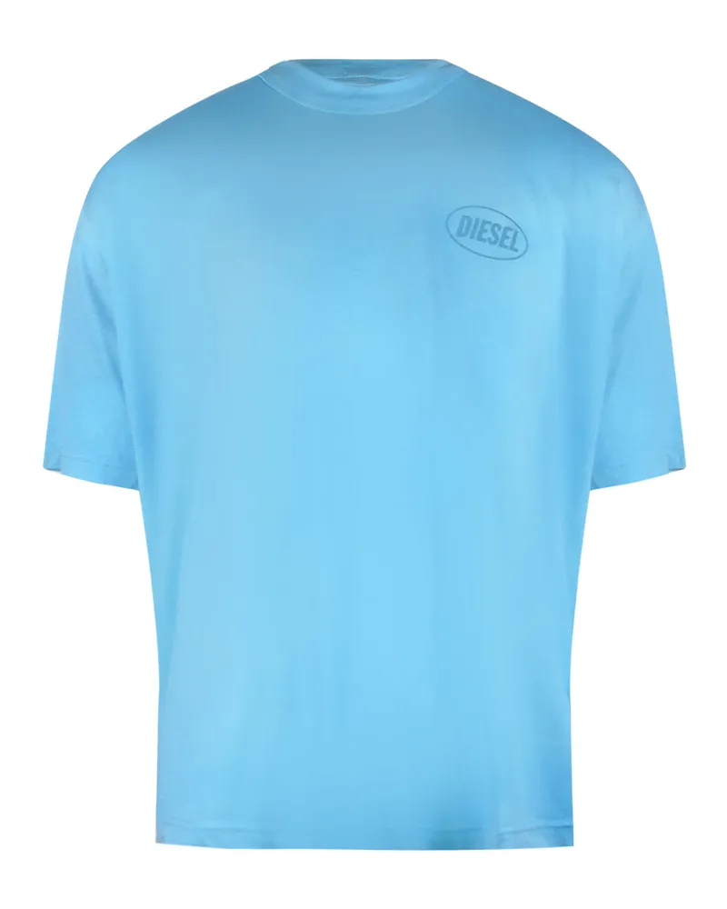 Diesel Montone Logo Blaues T-shirt Blau