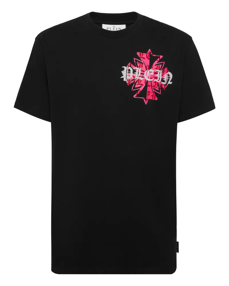 Philipp Plein T-Shirt Rundhalsausschnitt Ss Crest Schwarz