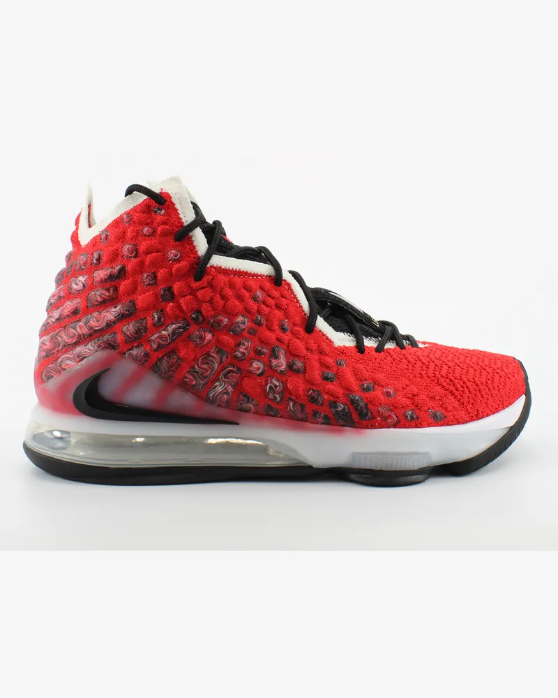 Nike Lebron XVII Red Textile Schnüren -Herren -Trainer BQ3177 601 Rot