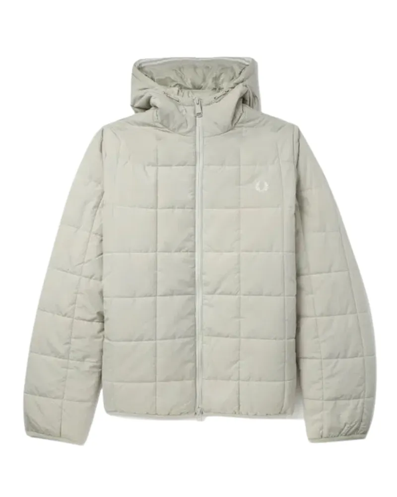 Fred Perry Isolierte Jacke in hellem Austernweiß mit Gitterdetail Beige