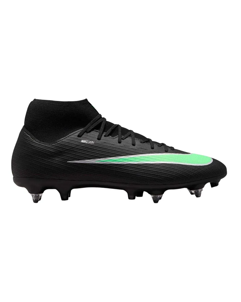 Nike Mercurial Academy" Fußballschuhe für weichen Boden für Herren, Gestrickter Kragen (Schwarz/Grün Schwarz