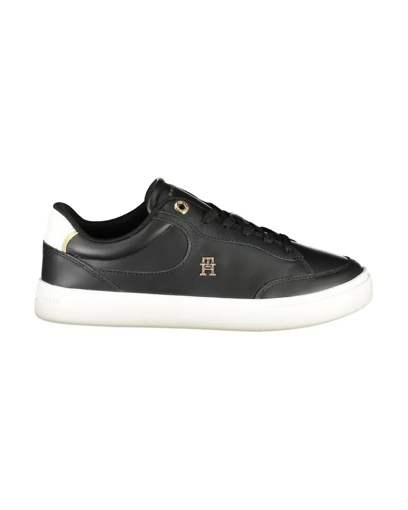 Tommy Hilfiger Leder Low-Top Sneakers im Casual-Stil Schwarz