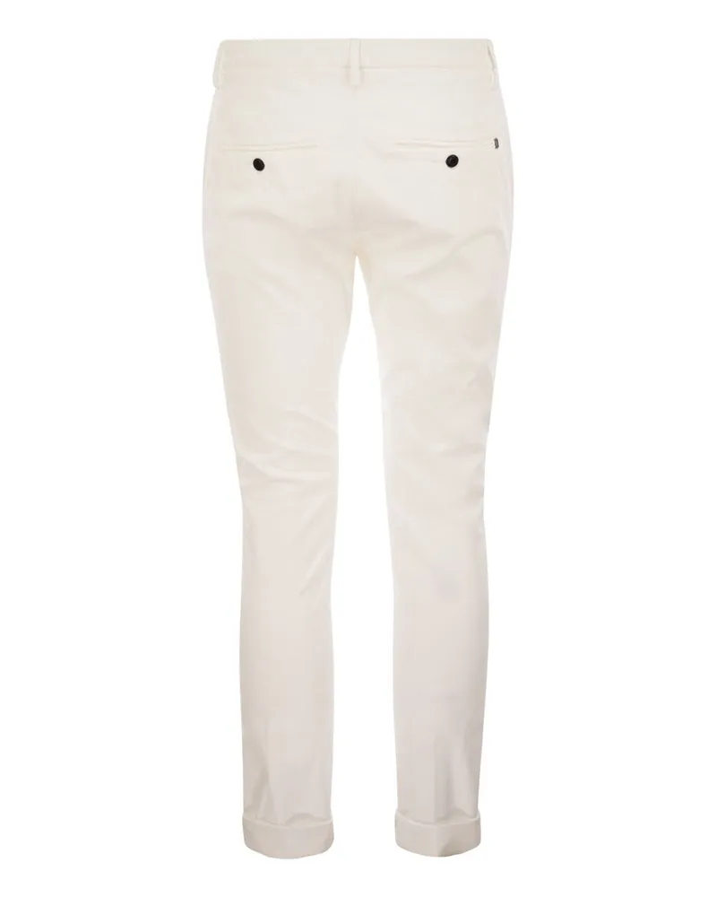 Dondup Gaubert - Slim-Fit Gabardine-Hosen Elfenbein