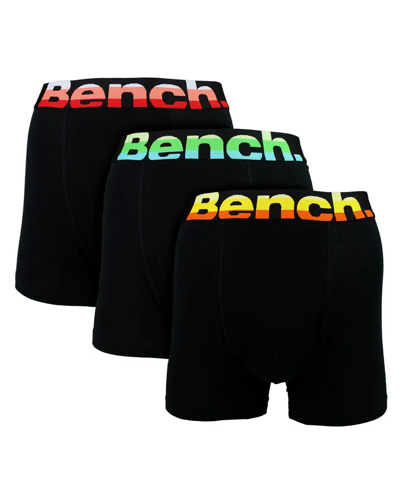Bench 3er-Pack Boxershorts aus Baumwolle für Herren, Arnav-Kollektion - Schwarz Schwarz