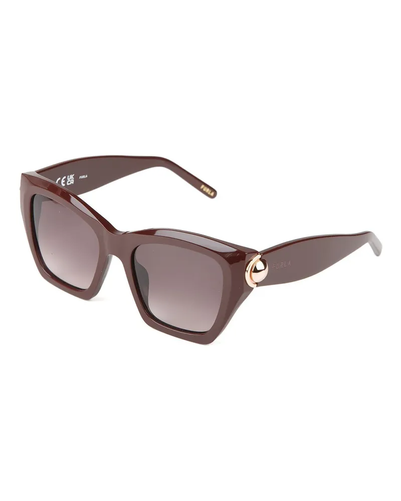 Furla Sonnenbrille Glänzend Voll Dunkelbraun Braun