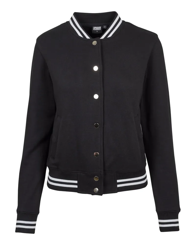Urban Classics Varsity-Jacke (US-College-Stil) für Damen (Schwarz Schwarz