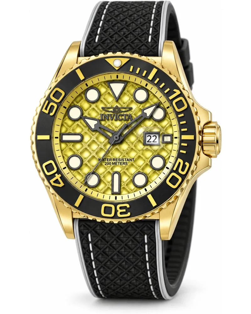 Invicta Grand Diver 51088 Herrenuhr - Quarzwerk - Edelstahl mit goldenem Zifferblatt - 48 mm Gold