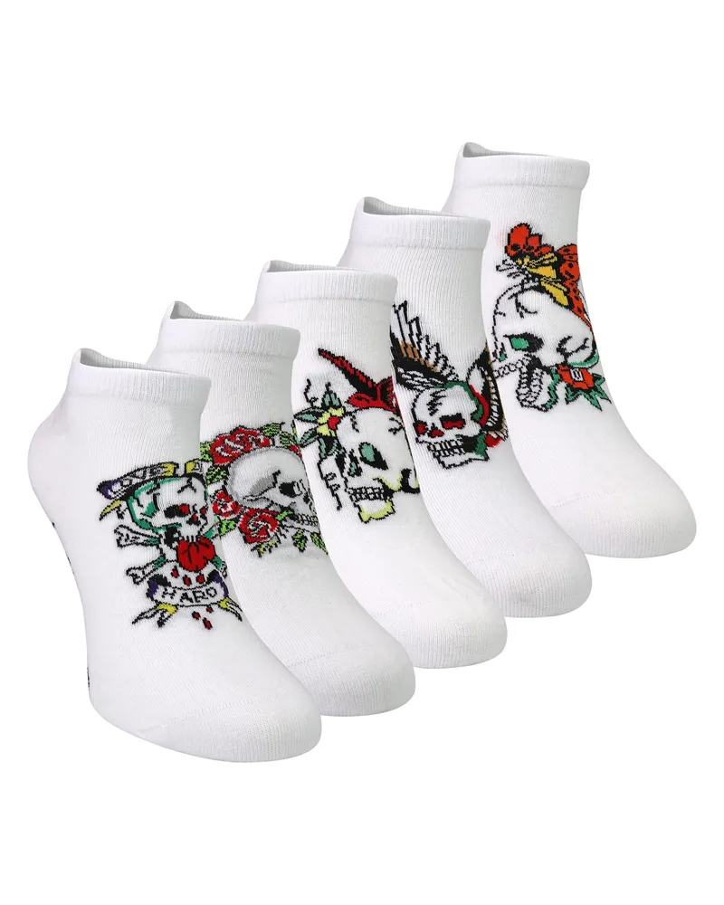 Ed Hardy 5er-Pack kurze Sportsocken, baumwollreich - Weiß Weiß