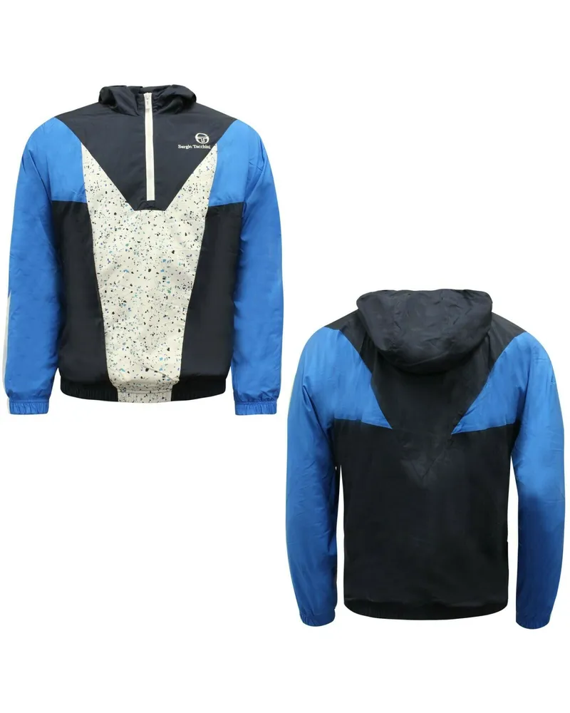 Sergio Tacchini Coltan Reißverschluss UP Mens Track Top Kapuzenjacke Navy 38031 216 EE111 Weiß
