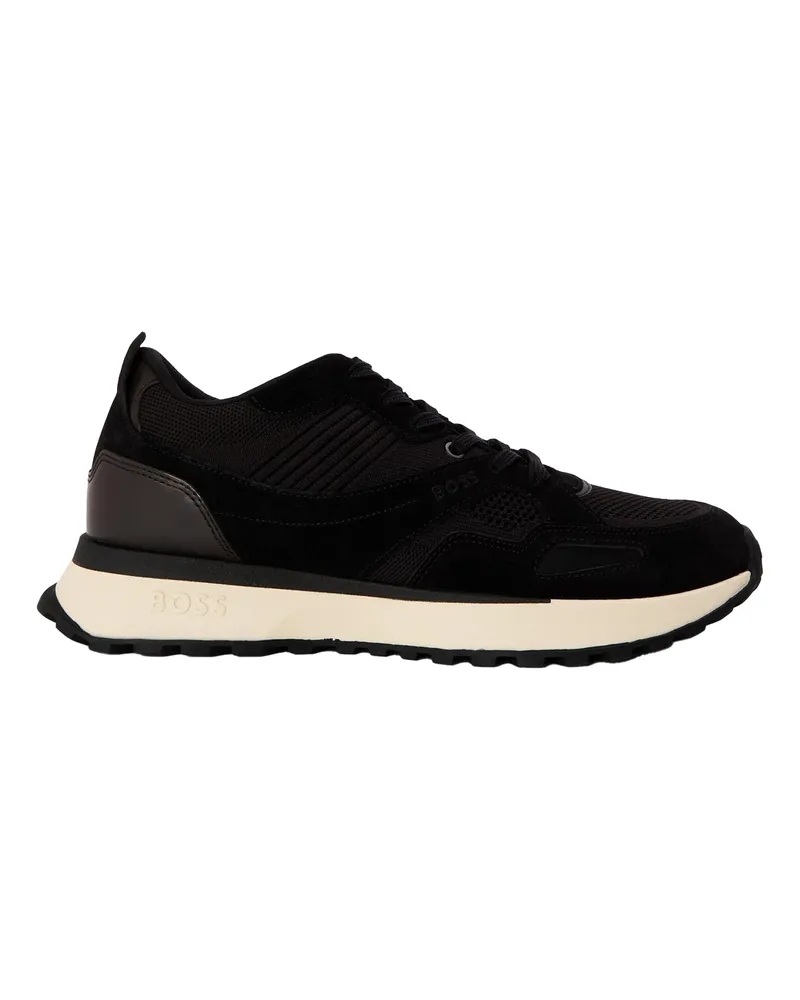 HUGO BOSS Jonah Run" Sneaker für Herren, Leder (Schwarz Schwarz
