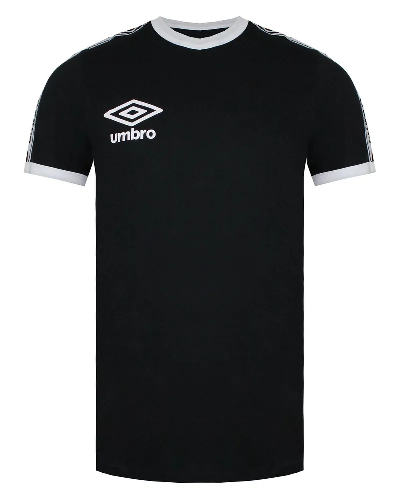Umbro Ringer Herren T-Shirt, Schwarz/Weiß Schwarz